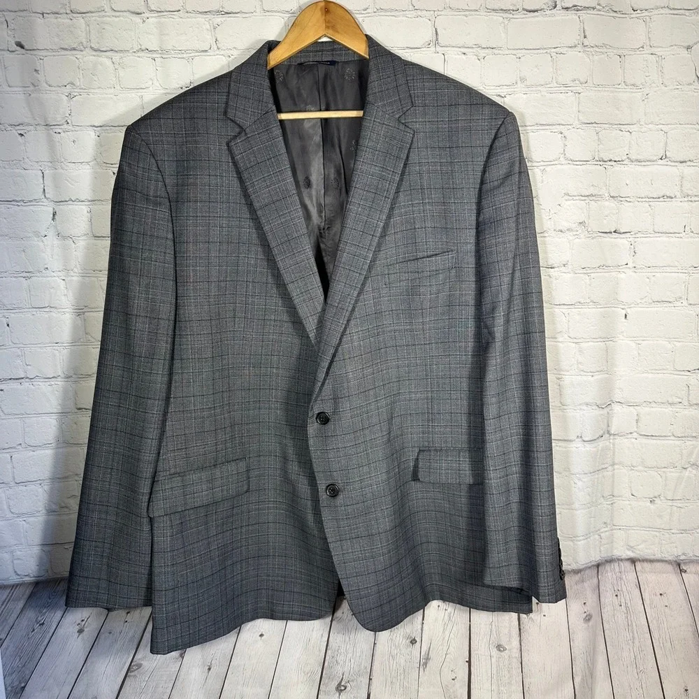 Ralph Ralph Lauren Mens 50L Grey Glen Plaid Wool Blend Blazer‎ Sport Coat Jacket